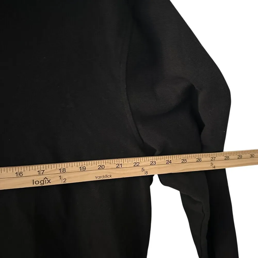 J. Crew Vintage 90's Black‎ Solid Cotton Rugby Henley Shirt Size XXL